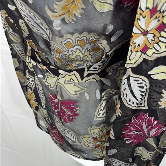rag & bone Black Floral Fitted Long Sleeve Blouse Size Small - Picture 4 of 9